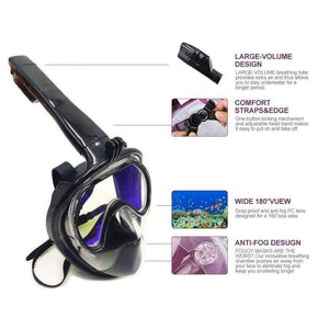 Planet Gates Plated Diving Mask Scuba Mask Underwater Anti Fog Full Face Snorkeling Mask Women Men Swimming Snorkel Diving Equipment