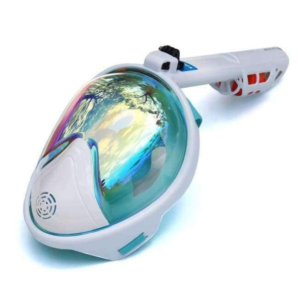 Planet Gates Plated Grass / S/M Plated Diving Mask Scuba Mask Underwater Anti Fog Full Face Snorkeling Mask Women Men Swimming Snorkel Diving Equipment