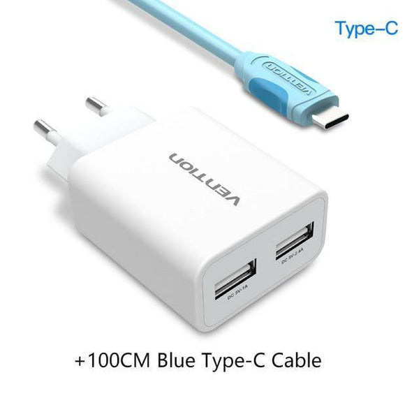 Planet Gates Plug cable 6 5V 1A 2.4A USB Charger Portable Travel Wall Charger Adapter EU Plug For samsung s8 iphone 7 Xiaomi Mobile Phone Charger