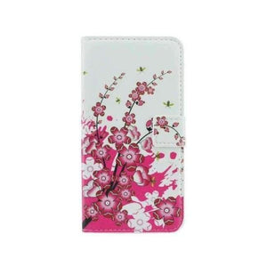 Planet Gates Plum Blossom Painted PU Leather Lether Wallet Case For Sony Xperia T3 D5106 Jellyfish Colorful Best Heart Cheap Luxury Flower