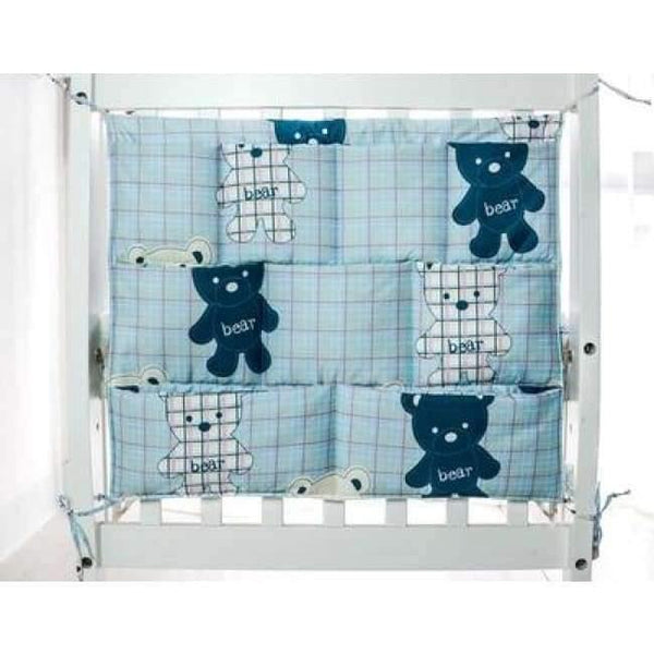 Planet Gates Plum Cotton Grey Baby Bed Hanging Storage Bag Newborn Crib Organizer Toy Diaper Pocket for Babies Bedding Set 50*60CM