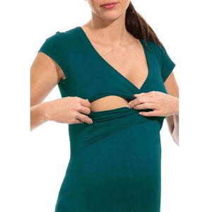 Planet Gates Plus Size V-neck Short Sleeve Maternity Breastfeeding Tops Pregnancy T-Shirts Nursing Clothes For Pregnant Women Feeding Tees