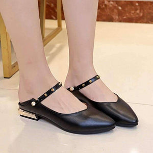 Planet Gates Plus Size Women Mary Janes Shoes Woman Flats Pointed toe Slippers Low Heels Ladies Rivets Slip on Flat Shoes zapatos mujer 6795