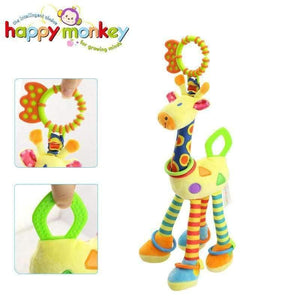 Planet Gates Plush Infant Baby Development Soft Giraffe Animal Handbells Rattles Handle Toys Hot Selling WIth Teether Baby Toy