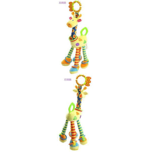 Planet Gates Plush Infant Baby Development Soft Giraffe Animal Handbells Rattles Handle Toys Hot Selling WIth Teether Baby Toy