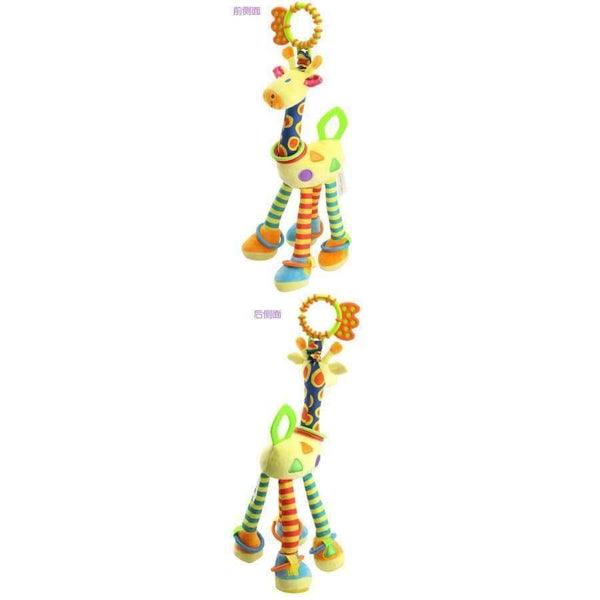 Planet Gates Plush Infant Baby Development Soft Giraffe Animal Handbells Rattles Handle Toys Hot Selling WIth Teether Baby Toy