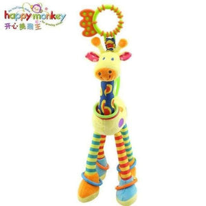 Planet Gates Plush Infant Baby Development Soft Giraffe Animal Handbells Rattles Handle Toys Hot Selling WIth Teether Baby Toy