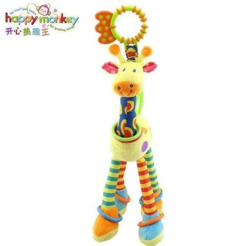 Planet Gates Plush Infant Baby Development Soft Giraffe Animal Handbells Rattles Handle Toys Hot Selling WIth Teether Baby Toy