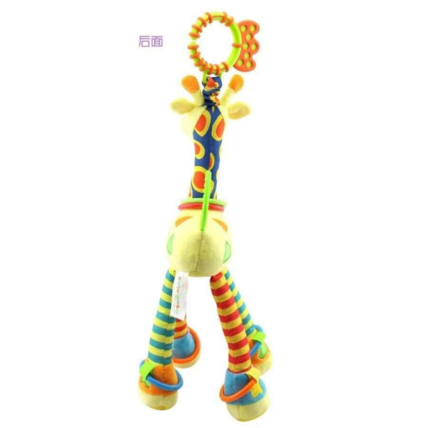 Planet Gates Plush Infant Baby Development Soft Giraffe Animal Handbells Rattles Handle Toys Hot Selling WIth Teether Baby Toy