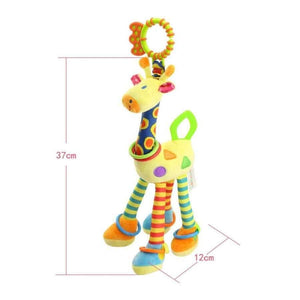 Planet Gates Plush Infant Baby Development Soft Giraffe Animal Handbells Rattles Handle Toys Hot Selling WIth Teether Baby Toy