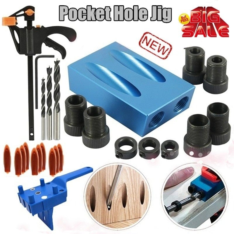 Planet Gates Pocket Hole Screw Jig 15 Degrees Dowel Drill Joinery Kit Carpenters Wood Woodwork Guides Joint Angle Locator Tool