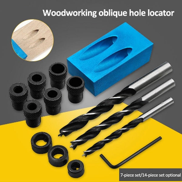 Planet Gates Pocket Hole Screw Jig 15 Degrees Dowel Drill Joinery Kit Carpenters Wood Woodwork Guides Joint Angle Locator Tool