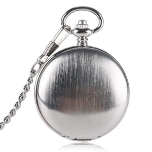 Planet Gates Pocket Watch Clock Women Wind Up Mechanical Hand Wind Smooth Silver Pendant white Dial Simple Stylish FOB