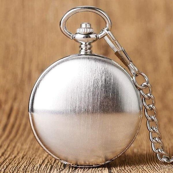 Planet Gates Pocket Watch Clock Women Wind Up Mechanical Hand Wind Smooth Silver Pendant white Dial Simple Stylish FOB