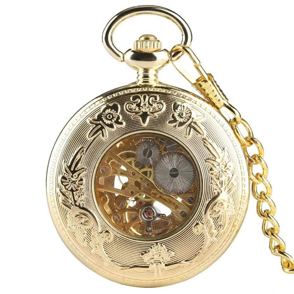 Planet Gates Pocket Watch Hollow Skeleton Hand Winding Pendant Watch Vintage Clock for Men Women
