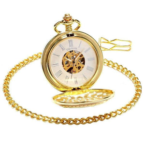 Planet Gates Pocket Watch Mechanical Hand Wind Gold Pendant FOB Double Hunter Necklace Chain Railway Men Women Clock relogio de bolso