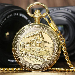 Planet Gates Pocket Watch Mechanical Hand Wind Gold Pendant FOB Double Hunter Necklace Chain Railway Men Women Clock relogio de bolso