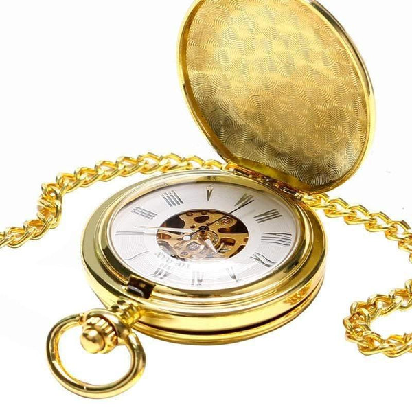 Planet Gates Pocket Watch Mechanical Hand Wind Gold Pendant FOB Double Hunter Necklace Chain Railway Men Women Clock relogio de bolso