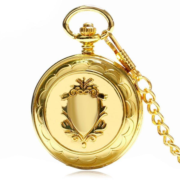 Planet Gates Pocket Watch Mechanical Hand Wind Gold Pendant FOB Double Hunter Necklace Chain Railway Men Women Clock relogio de bolso