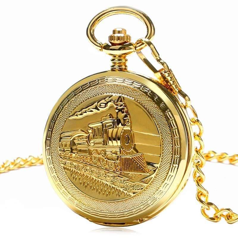 Planet Gates Pocket Watch Mechanical Hand Wind Gold Pendant FOB Double Hunter Necklace Chain Railway Men Women Clock relogio de bolso