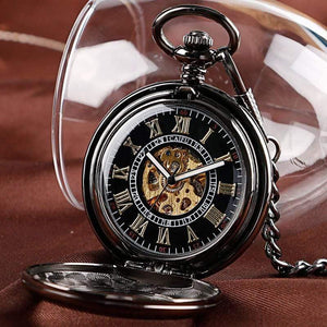 Planet Gates Pocket Watch Mens Carving Transparent Glass Cover Winding Fashion Automatic Steampunk Exquisite Fob Watch Gift