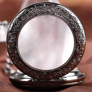 Planet Gates Pocket Watch Mens Carving Transparent Glass Cover Winding Fashion Automatic Steampunk Exquisite Fob Watch Gift