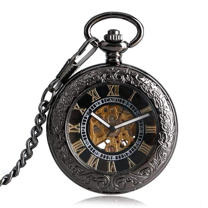 Planet Gates Pocket Watch Mens Carving Transparent Glass Cover Winding Fashion Automatic Steampunk Exquisite Fob Watch Gift