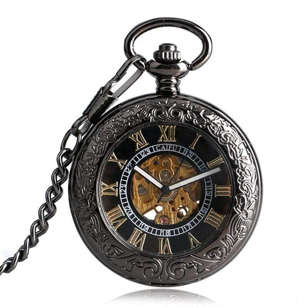 Planet Gates Pocket Watch Mens Carving Transparent Glass Cover Winding Fashion Automatic Steampunk Exquisite Fob Watch Gift