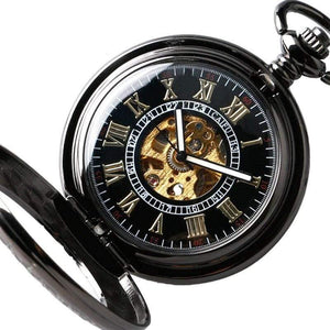 Planet Gates Pocket Watch Mens Carving Transparent Glass Cover Winding Fashion Automatic Steampunk Exquisite Fob Watch Gift