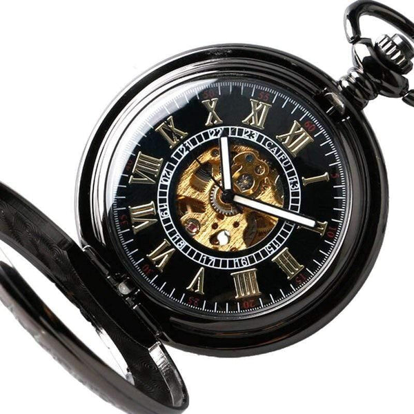 Planet Gates Pocket Watch Mens Carving Transparent Glass Cover Winding Fashion Automatic Steampunk Exquisite Fob Watch Gift