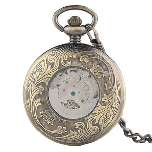 Planet Gates Pocket Watch Retro Hollow Phoenix with Peaony Carving Fob Chain Unique Art Clock Novel Lovers Friends Gifts