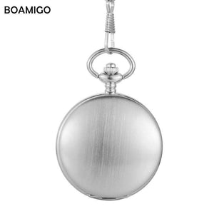 Planet Gates Pocket watches fashion mechanical hand wind skeleton watches  silver gift clock alloy case with chain