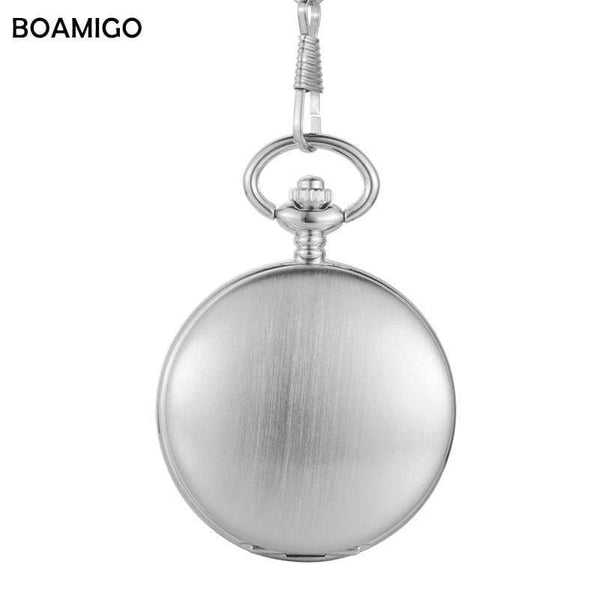Planet Gates Pocket watches fashion mechanical hand wind skeleton watches  silver gift clock alloy case with chain