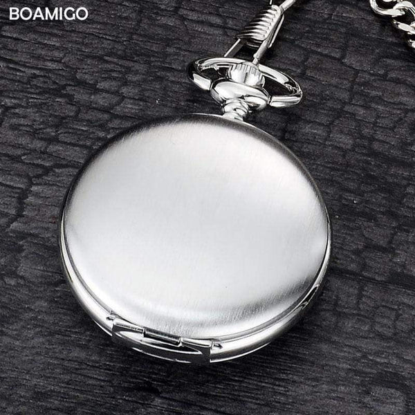 Planet Gates Pocket watches fashion mechanical hand wind skeleton watches  silver gift clock alloy case with chain