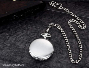 Planet Gates Pocket watches fashion mechanical hand wind skeleton watches  silver gift clock alloy case with chain