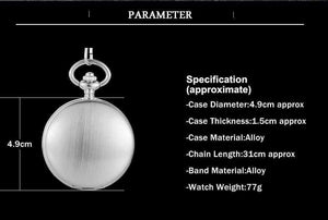 Planet Gates Pocket watches fashion mechanical hand wind skeleton watches  silver gift clock alloy case with chain