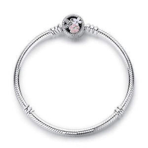Planet Gates Poetic Blooms / 15cm 925 Sterling Silver Bracelet Bead Charm Heart Snowflake Rose Snake Chain Basic Bracelets Pan Women DIY Jewelry