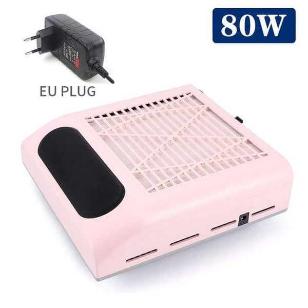 Planet Gates Poland / EU Plug Pink 80W Nail Dust Collector Fan Vacuum Cleaner Manicure Machine Tools With Filter Strong Power Nail Art Tool Nail Vacuum Cleaner
