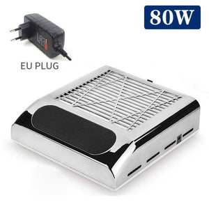 Planet Gates Poland / EU Plug silver 80W Nail Dust Collector Fan Vacuum Cleaner Manicure Machine Tools With Filter Strong Power Nail Art Tool Nail Vacuum Cleaner