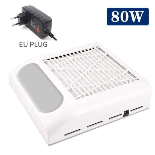 Planet Gates Poland / EU Plug white 80W Nail Dust Collector Fan Vacuum Cleaner Manicure Machine Tools With Filter Strong Power Nail Art Tool Nail Vacuum Cleaner