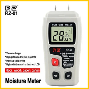 Planet Gates Poland / RZ-01 RZ Wood Moisture Meter Hygrometer Timber Damp Detector Tree Density Digital Wood Humidity Tester