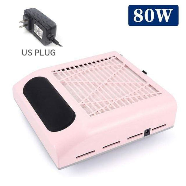 Planet Gates Poland / US Plug Pink 80W Nail Dust Collector Fan Vacuum Cleaner Manicure Machine Tools With Filter Strong Power Nail Art Tool Nail Vacuum Cleaner