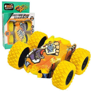 Planet Gates Poland / Yellow with box Friction Car Double-sided Graffiti Stunt Car 4wd Off-road Car Model Vehicle Children's Toy Die-casting Pull Back Racing Car