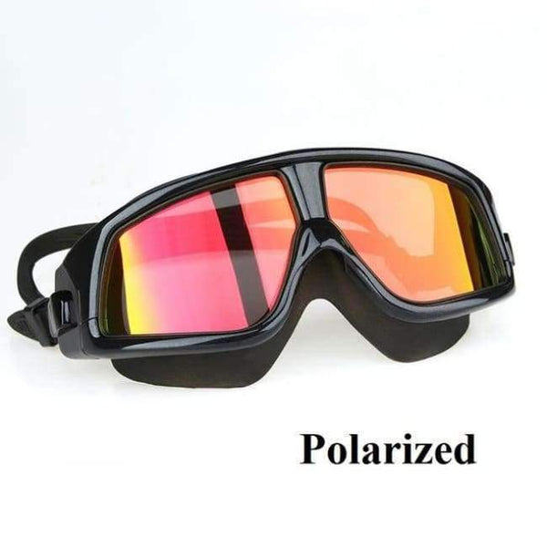 Planet Gates Polarized Black / China Swimming Goggles Comfortable Silicone Large Frame Swim Glasses Anti-Fog UV Men Women Swim Mask Waterproof