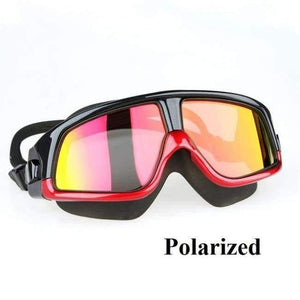 Planet Gates Polarized Red Black / China Swimming Goggles Comfortable Silicone Large Frame Swim Glasses Anti-Fog UV Men Women Swim Mask Waterproof