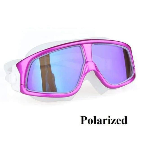 Planet Gates Polarized Rose Red / China Swimming Goggles Comfortable Silicone Large Frame Swim Glasses Anti-Fog UV Men Women Swim Mask Waterproof