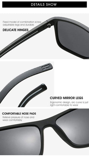 Planet Gates Polarized Sunglasses For Men Plastic Oculos de sol Men's Fashion Square Driving Eyewear Travel Sun Glass