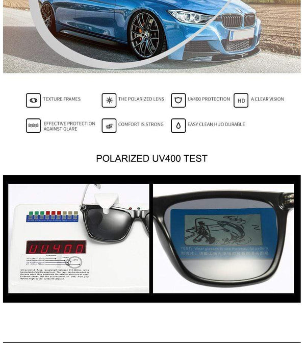 Planet Gates Polarized Sunglasses Men 2021 UV400 Driver's Mirror Square Sunglasses Retro Vintage Anti-Glare Sun Glasses For Men