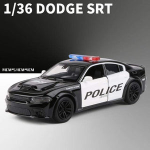 Planet Gates Police car 1:36 Dodge Charger SRT Hellcat Simulation Car of Model Alloy Toy Car Muscle Vehicle Children Classic Metal Cars Birthday Gifts