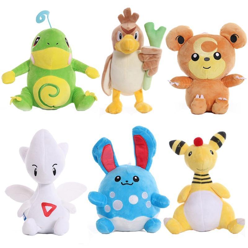 Politoed Azumarill Ampharos Teddiursa Farfetch'd Togetic Plush Evolution Doll Cute Claw Machine Toys For Children Gift